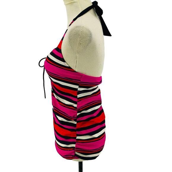 Motherhood Maternity Swim Colorful Stripe Tankini Halter Swim Top Size Small - Picture 2 of 8